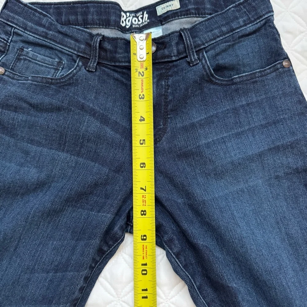 OshKosh B'gosh Kids Dark Blue Skinny Denim Jeans Adjustable Waist Size 12